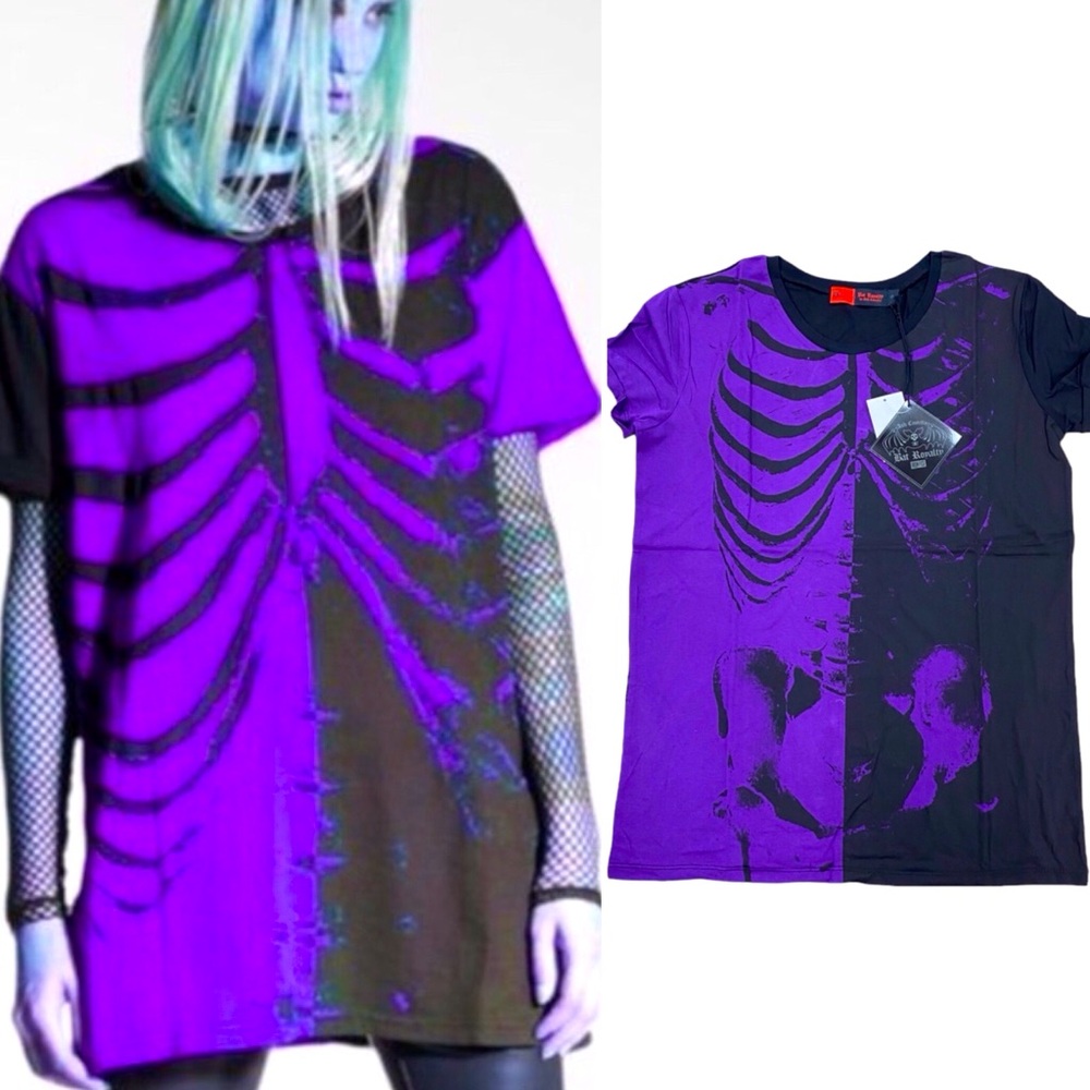 Iron Fist Bad To The Bone Tee Shirt Unisex Color Purple & Black Size S